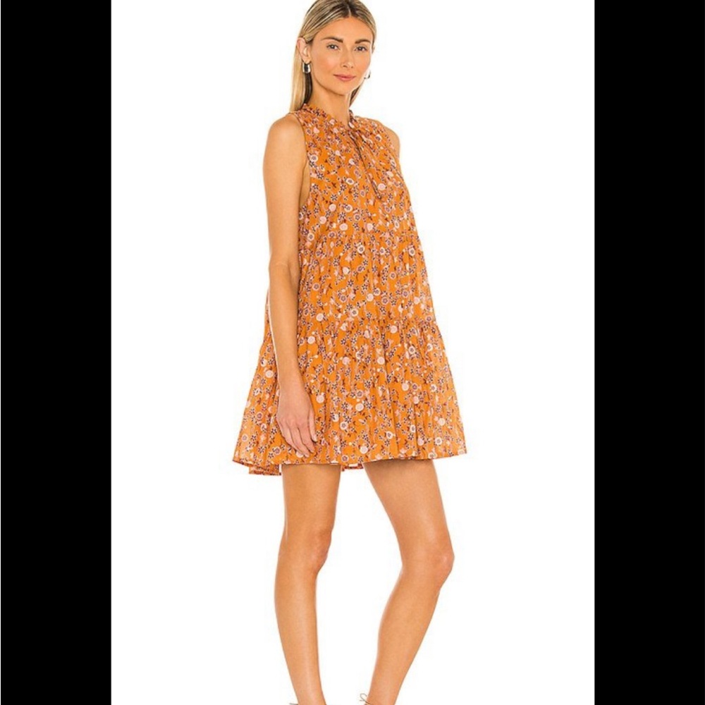 BB Dakota Steve Madden Sunny Disposition Orange Floral Dress- Size XS